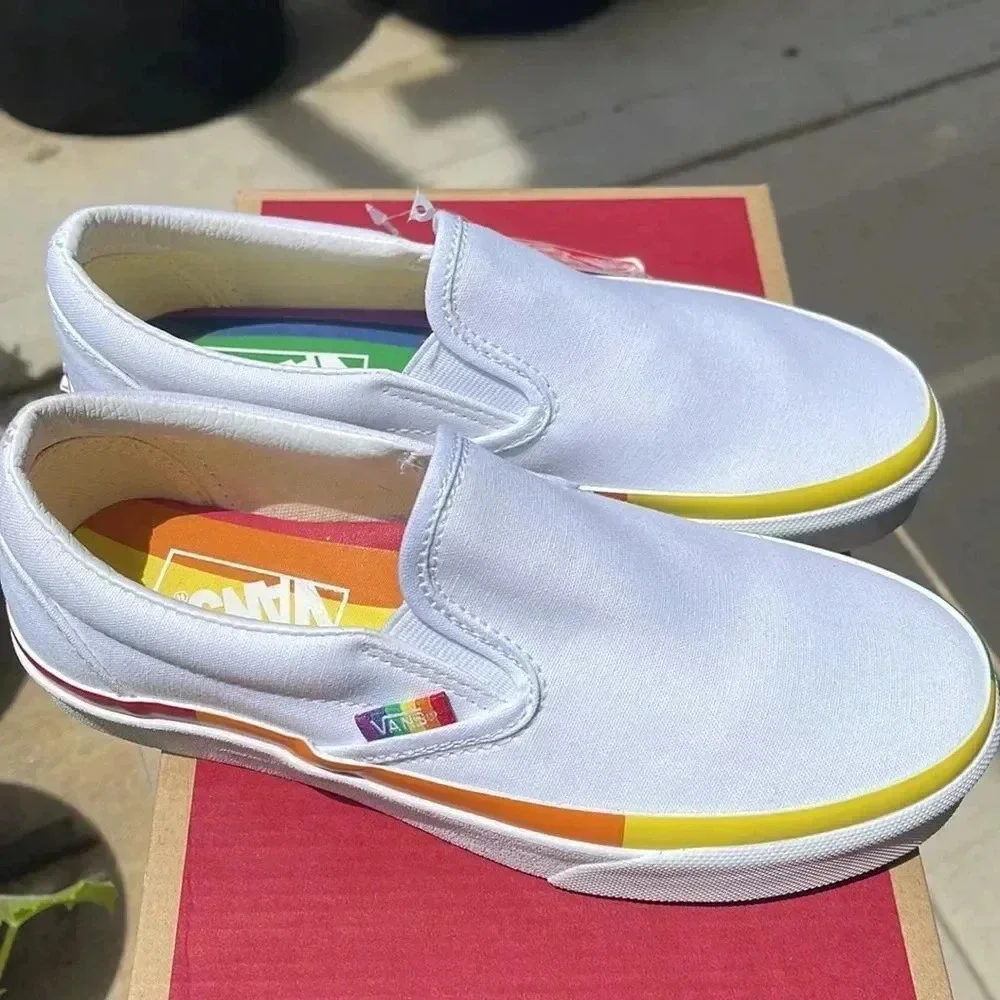 White Vans with Rainbow piping - Picture 10 of 13